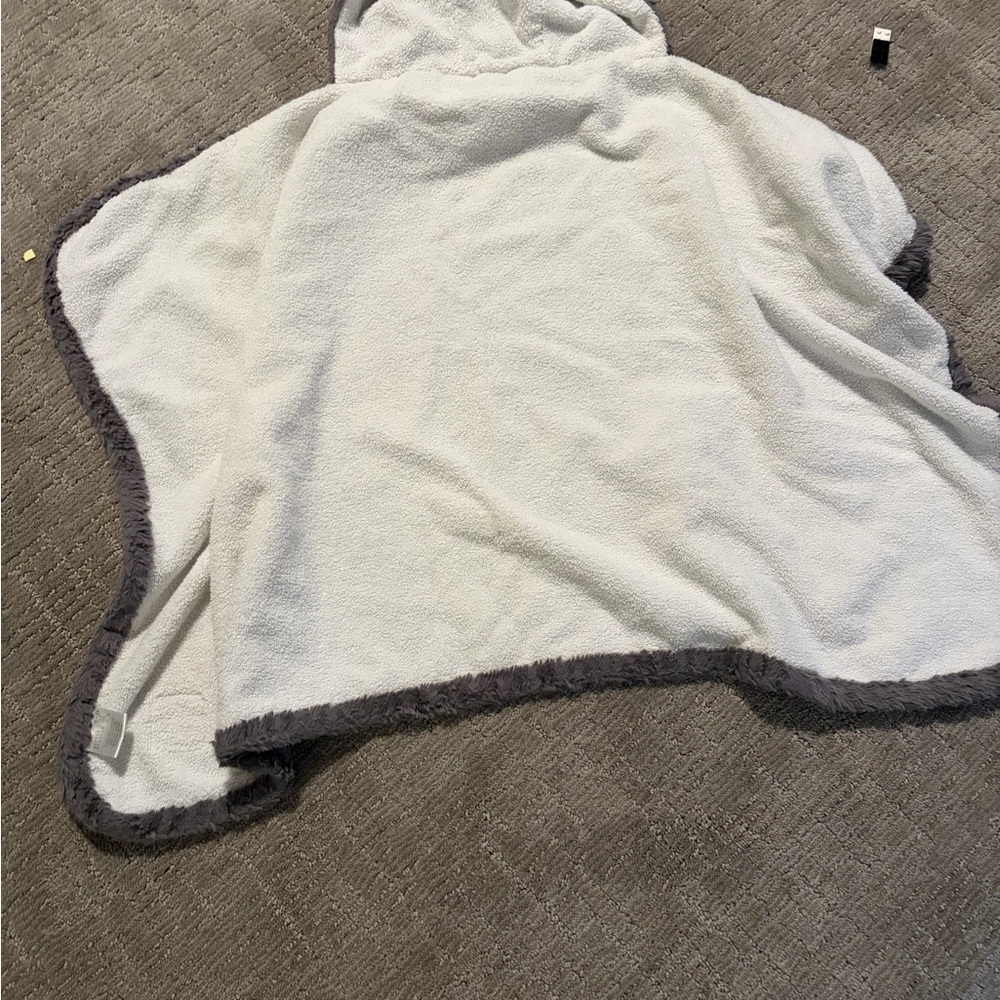 Little Giraffe Hooded Poncho with Gray Trim
